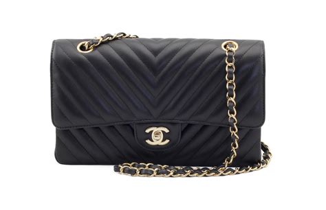 black chevron chanel bag